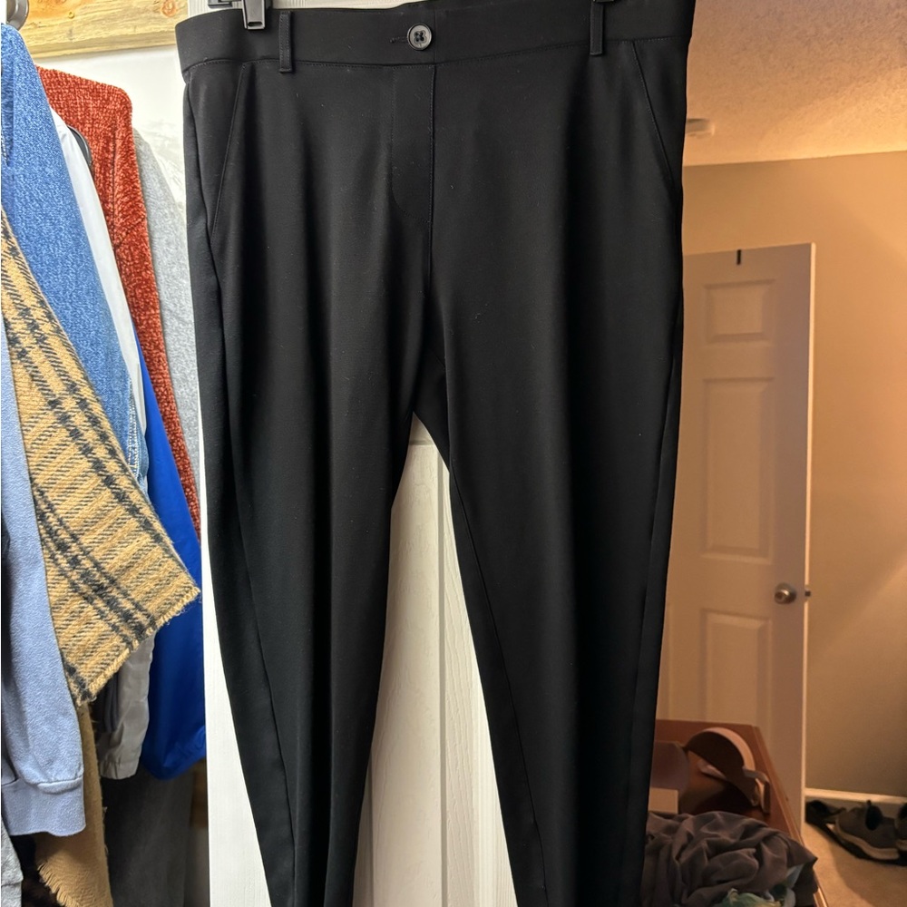 Betabrand Skinny-Leg | Classic Dress Pant Yoga Pants (Black) - L Short Petite